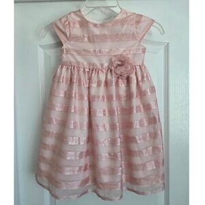 Mia & Mimi Party Dress Flower Girl Special Occasion‎ Pink Stripe 5T